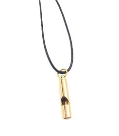 Emergency Whistles With Black Wax Rope Pendant