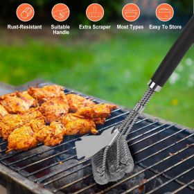 Stainless Steel Barbecue Cleaner Scraper 16.5in Handle