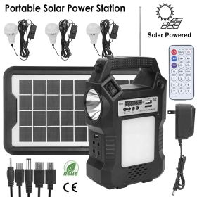 Portable Solar Power Generator w/Flashlight For Camping