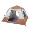 Spring Quick Opening Four-Person Family Camping Tent, Brown