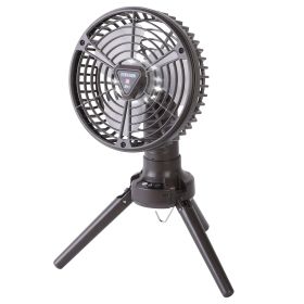 Portable Rechargeable Camping Fan with LED Light Tripod Legs