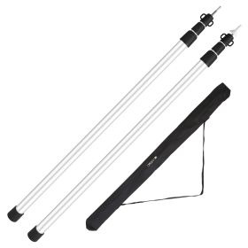 2Pcs Telescoping Adjustable Tarp Tent Rod Poles