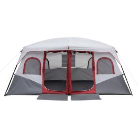 2 Room 10 Person Family Cabin Tent with Storage Pockets