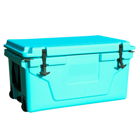 65QT Outdoor Camping Cooler Box, Fish Ice Chest, Blue