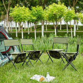 4-piece Folding Outdoor Chair with Storage Bag,Green