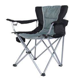 YSSOA Oversized Camping Folding Chair with Cup Holder, Grey