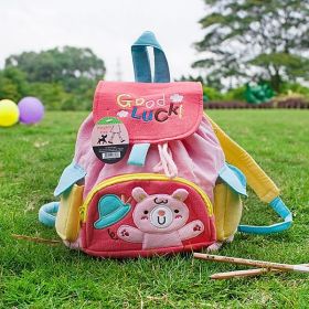 [Pink Rabbit] Embroidered Applique Kids Backpack