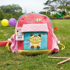 [Smile Cat] Embroidered Applique Kids Outdoor Backpack