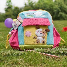 [Hello Dog] Embroidered Applique Kids Outdoor Backpack