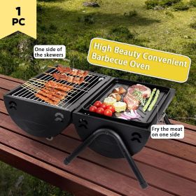 Outdoor Portable Tabletop Charcoal BBQ Grill,  Black