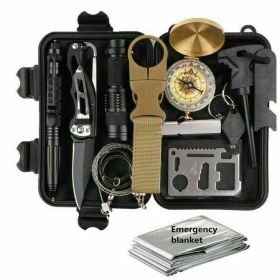 14 in 1 Outdoor Emergency Survival Gear Kit