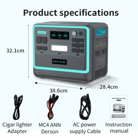 Portable Power Station 2048Wh Solar Pannel Supported