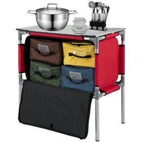 VEVOR Portable Camping Kitchen Station with 4 Storage w/ Bag