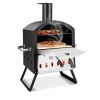 2-Layer Pizza Oven with Removable Cooking Rack, Folding Legs