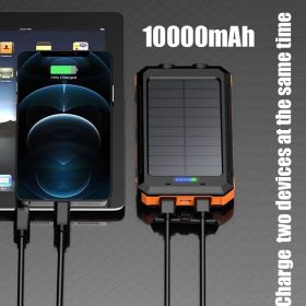 Solar Charging Portable Fast Charging Power Bank w/ Flashlight