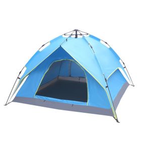 2-3 Person Outdoor Hydraulic Automatic Camping Tent, Blue