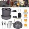 12Pcs Camping Aluminum Pot Pans Cookware Set