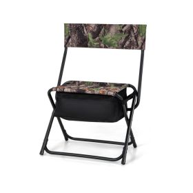 Foldable Patio Chair with Storage Pocket Backrest