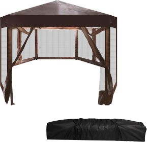 Outdoor Gazebo Patio Hexagonal Canopy Tent Sun Shade w/Net