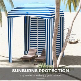 Outdoor Sun Shade Umbrella-Blue White