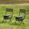 2-piece Folding Outdoor Chair with Storage Bag, Green