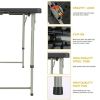 4ft Folding Table, Adjustable Height Camping Table Black