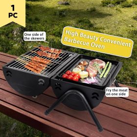 Outdoor Portable Tabletop Charcoal BBQ Grill, Black