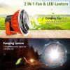 LED Fan Lights USB Rechargeable Tent Light, Power Bank