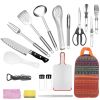 19Pcs Camping Kitchen Cooking Utensil Kit with Storage Bag