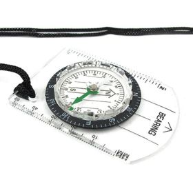 Outdoor Backpacking Transparent Plastic Compass Tool