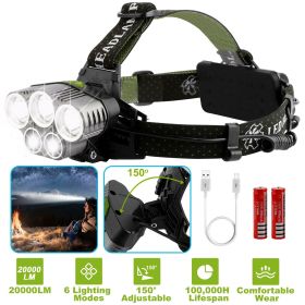 Rechargeable Headlamp LED Headlight 6 Modes Headlamp