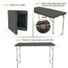 4ft Folding Table, Adjustable Height Camping Table Black