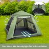 Spring Quick Open Four-Person Family Camping Tent Green