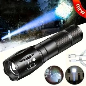 High Power Waterproof LED Flashlight 5-Mode Light Zoom