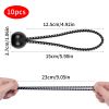 10pcs Black Bungee Ropes With Ball Set