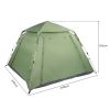 Spring Quick Open Four-Person Family Camping Tent Green