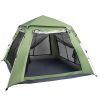 Spring Quick Open Four-Person Family Camping Tent Green