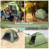 Spring Quick Open Four-Person Family Camping Tent Green