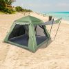 Spring Quick Open Four-Person Family Camping Tent Green