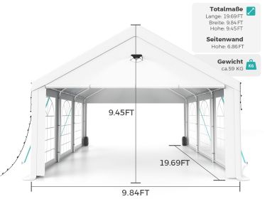 10x20FT Heavy Duty Canopy Tent with Removable sidewals