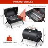 Portable Camping BBQ Charcoal Grill with Thermometer