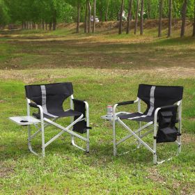 Oversized Padded Folding Outdoor Chair with Side Table