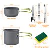 8Pcs Camping Cookware Set w/ Foldable Knife Fork Spoon Set