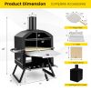 2-Layer Pizza Oven with Removable Cooking Rack, Folding Legs