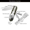 7 In1 Multi Foldable Tableware Stainless Steel  Fork Spoon Knife