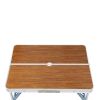 Aluminum Alloy Table And Chair One Piece Wood Grain Color