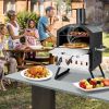 2-Layer Pizza Oven with Removable Cooking Rack, Folding Legs