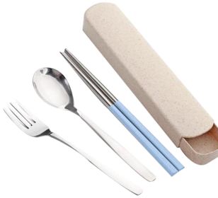 Stainless Steel Flatware Spoon Chopsticks Tableware Set [B]