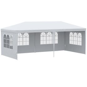 Outsunny 10'x20' Large White Party Tent, Removable Side Walls