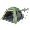 Spring Quick Open Four-Person Family Camping Tent Green